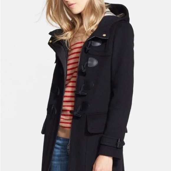 Burberry black Wool duffle coat size 14Y or womens XS - Picture 1 of 11